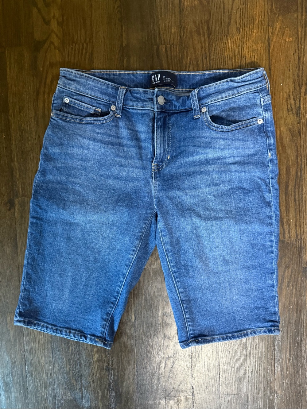 GAP Mid Wash Denim Bermuda Shorts - Blue